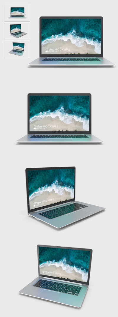 笔记本电脑屏幕模型样机 (PSD)