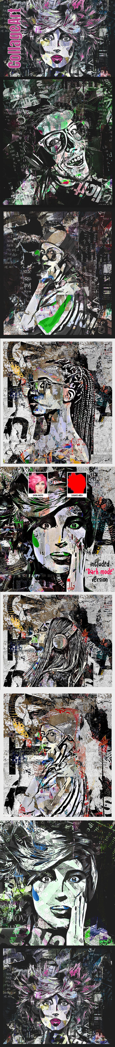 拼贴艺术-Photoshop动作 (ABR,PAT)