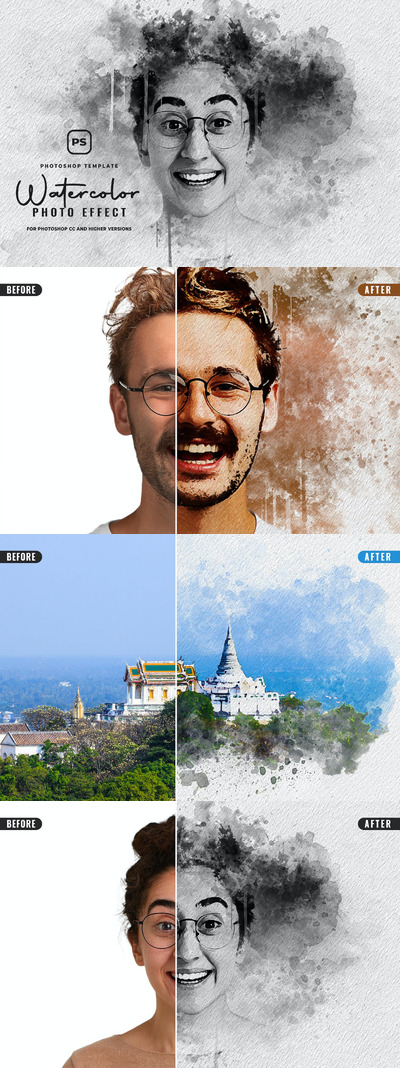 水彩画Photoshop (PSD)