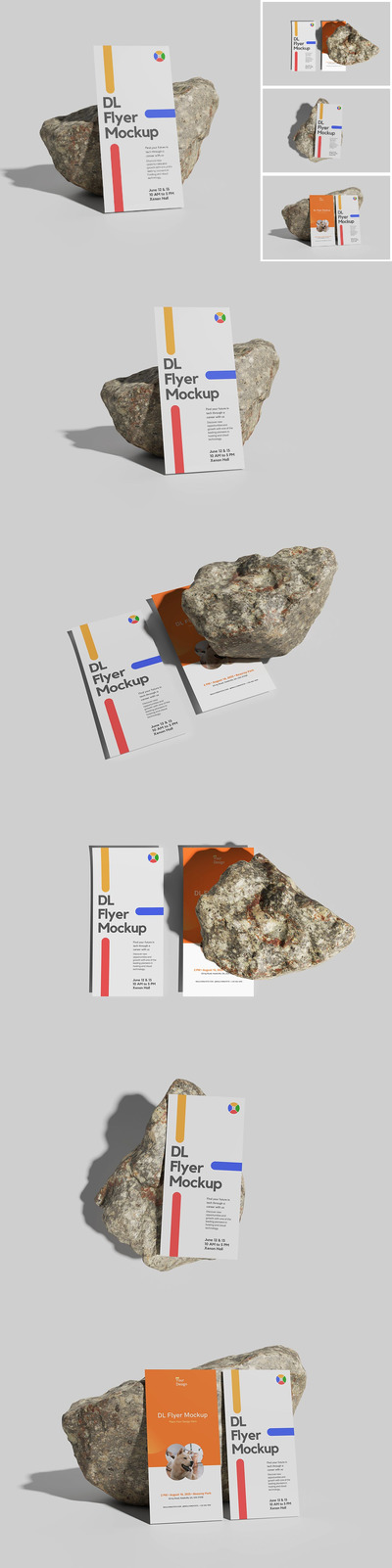 DL印刷广告传单设计样机 (PSD)