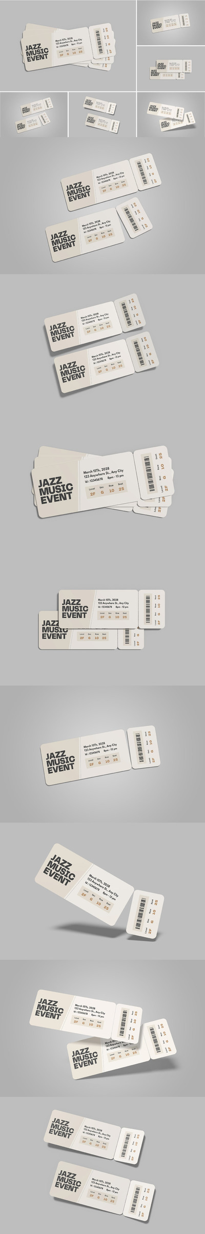 活动门票票券设计样机 (PSD)