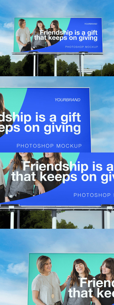 城市道路广告牌设计样机 (PSD)