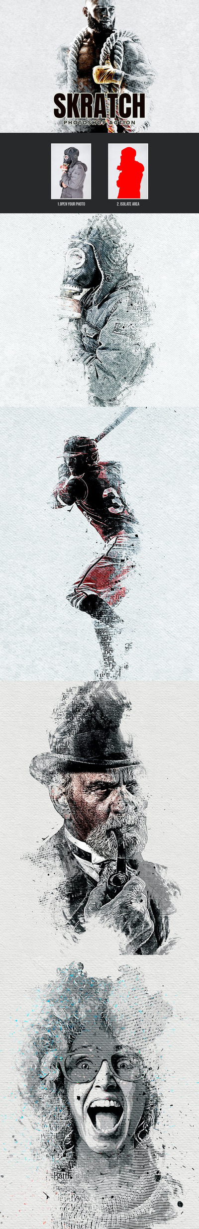 艺术素描-Photoshop动作 (ABR,ATN,PAT)