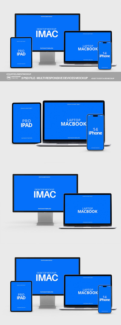 多屏展示响应式设备样机 (PSD)