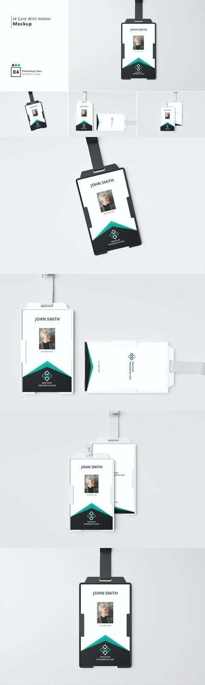 身份证工牌/工作证设计样机 (PSD)