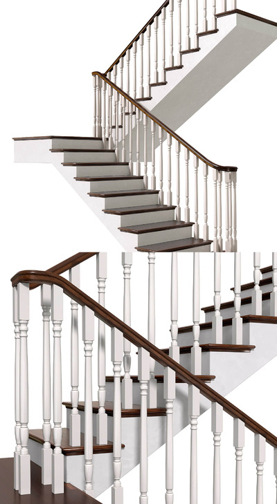 经典现代风格室内楼梯3D模型（OBJ,MAX）