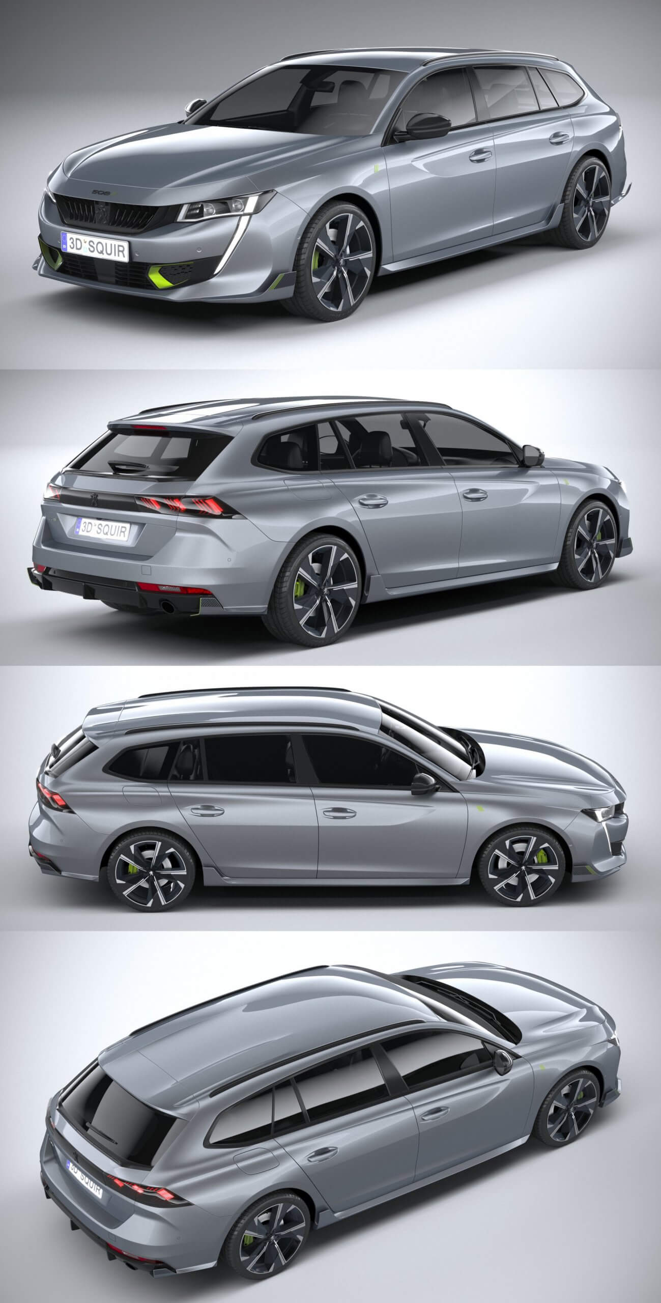 2021标志Peugeot 508 SW PSE汽车3D模型（OBJ,FBX,MAX）