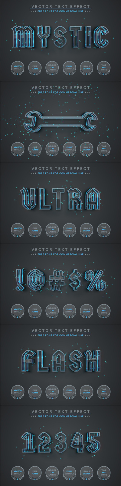 神秘-可编辑文本效果，字体样式 (AI,EPS)