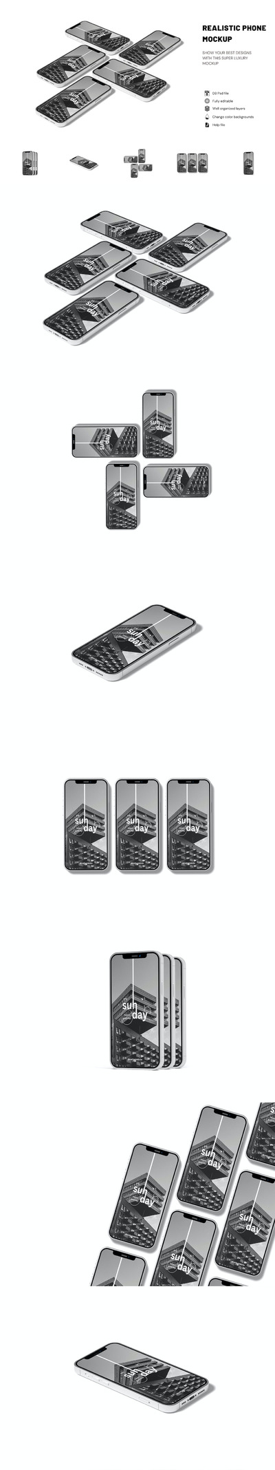 逼真的苹果iPhone手机样机 (PSD,JPG,PDF)