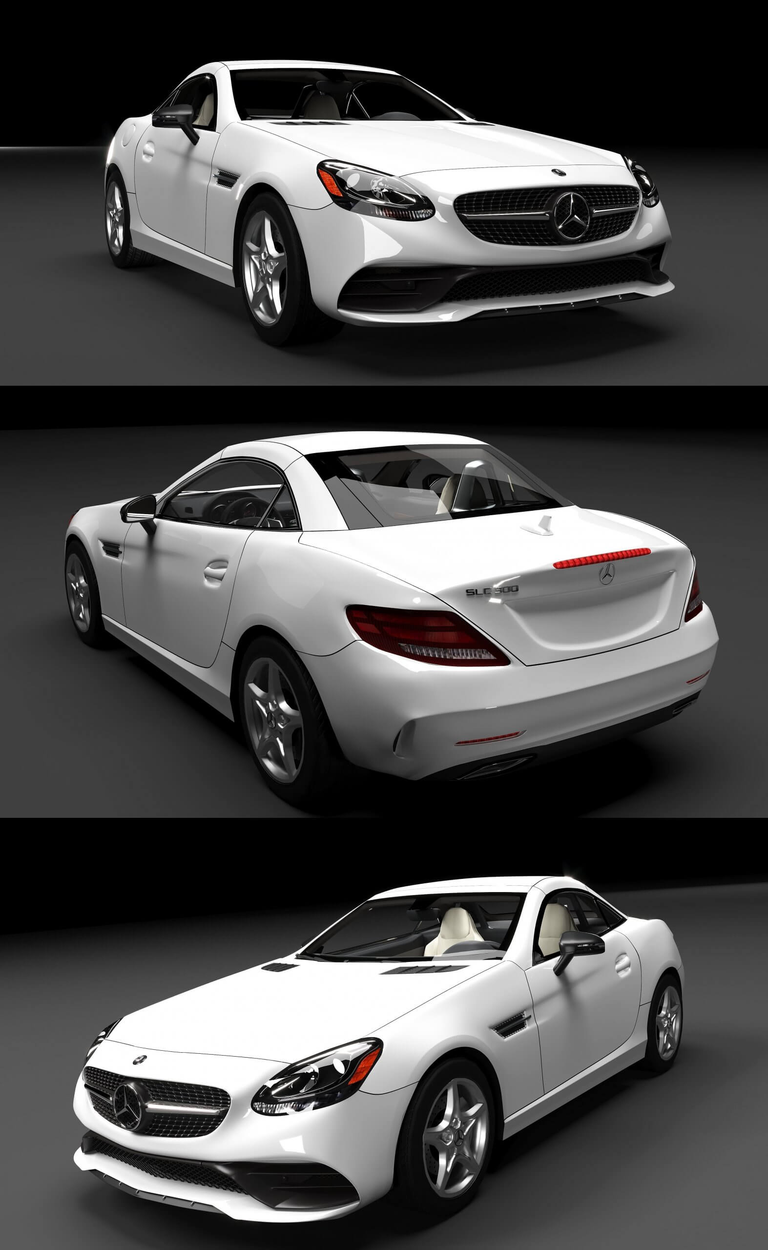 奔驰Mercedes SLC 300跑车3D模型（OBJ,MAX）