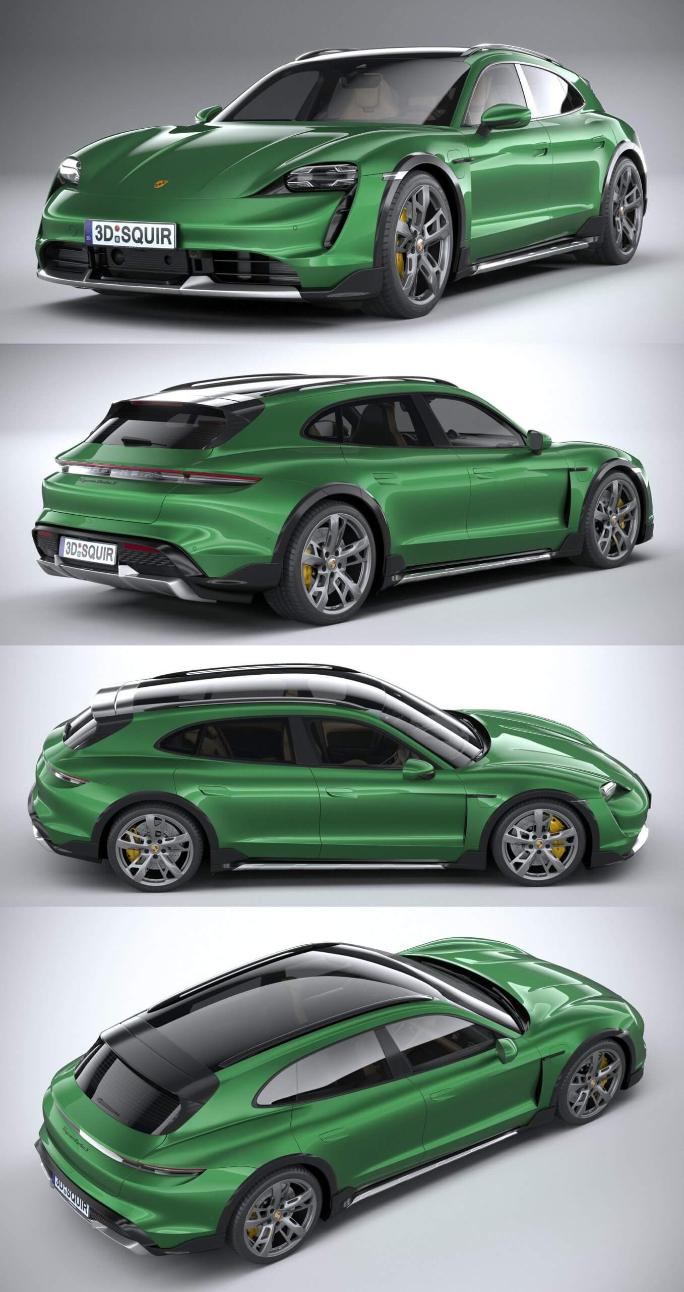 2021保时捷Porsche Taycan Turbo S Cross Turismo汽车3D模型（OBJ,FBX,MAX）