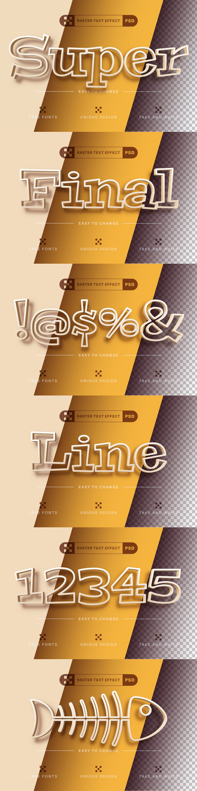 可编辑文本效果，字体样式 (PSD)