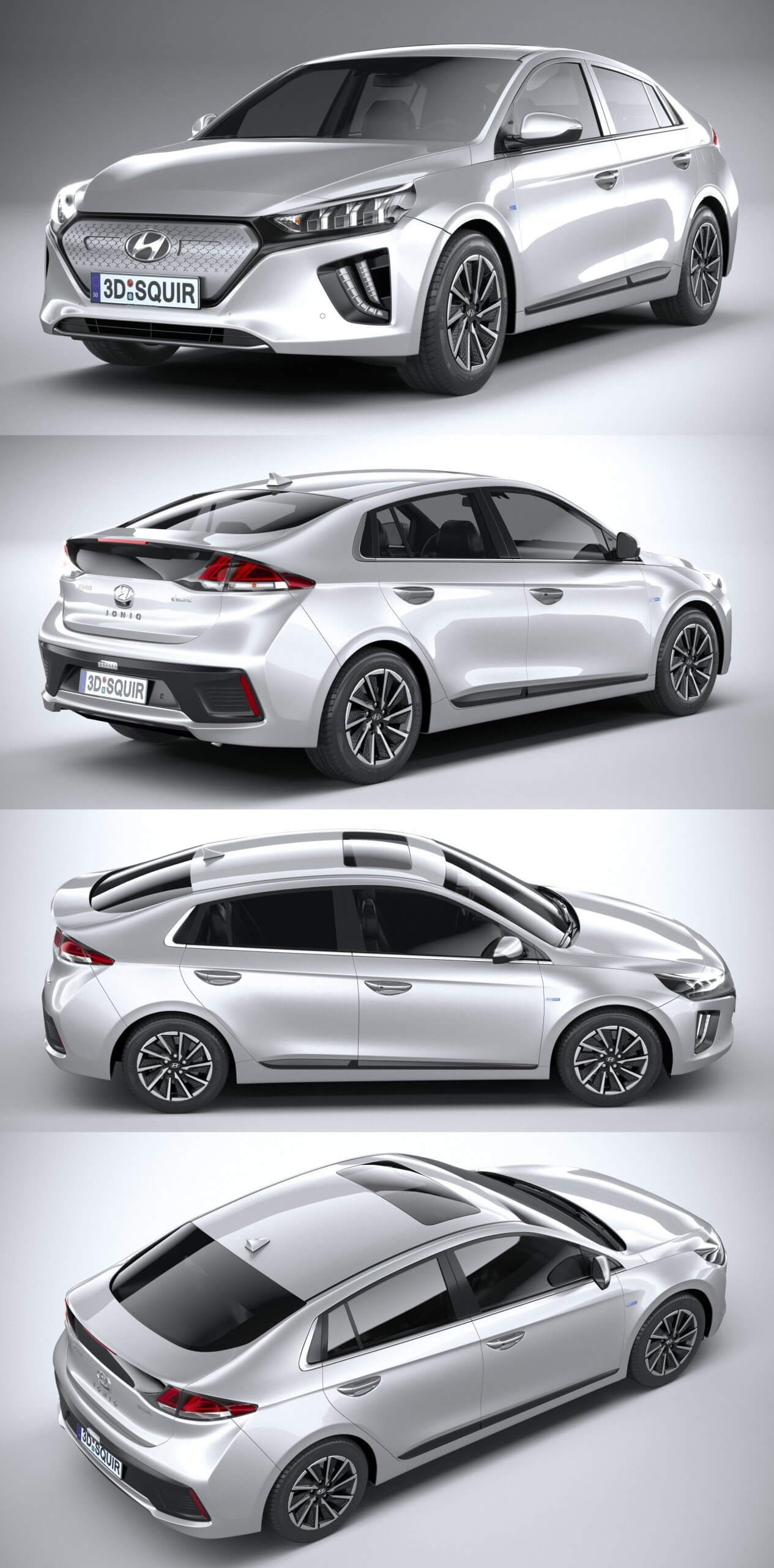 2020现代Hyundai Ioniq汽车3D模型（OBJ,FBX,MAX）