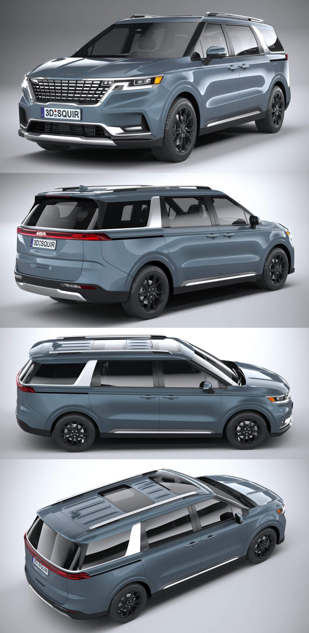 2022起亚嘉华Kia Carnival MPV汽车3D模型（OBJ,FBX,MAX）