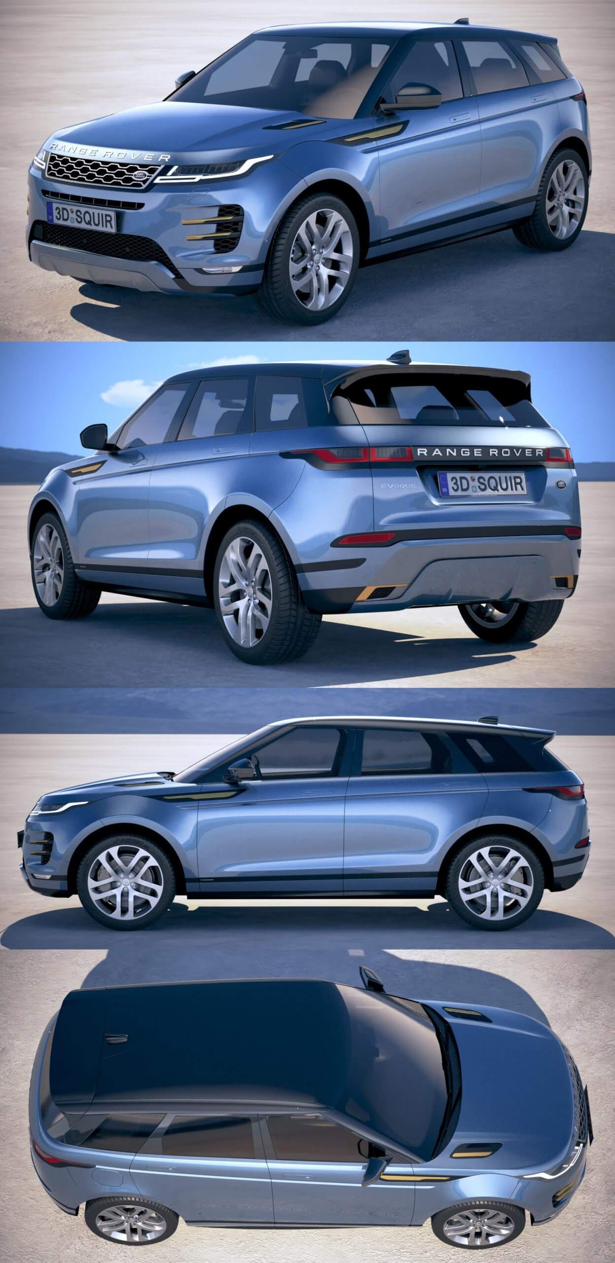 2020路虎揽胜Land Rover Evoque R Dynamic SUV汽车3D模型（OBJ,FBX,MAX）