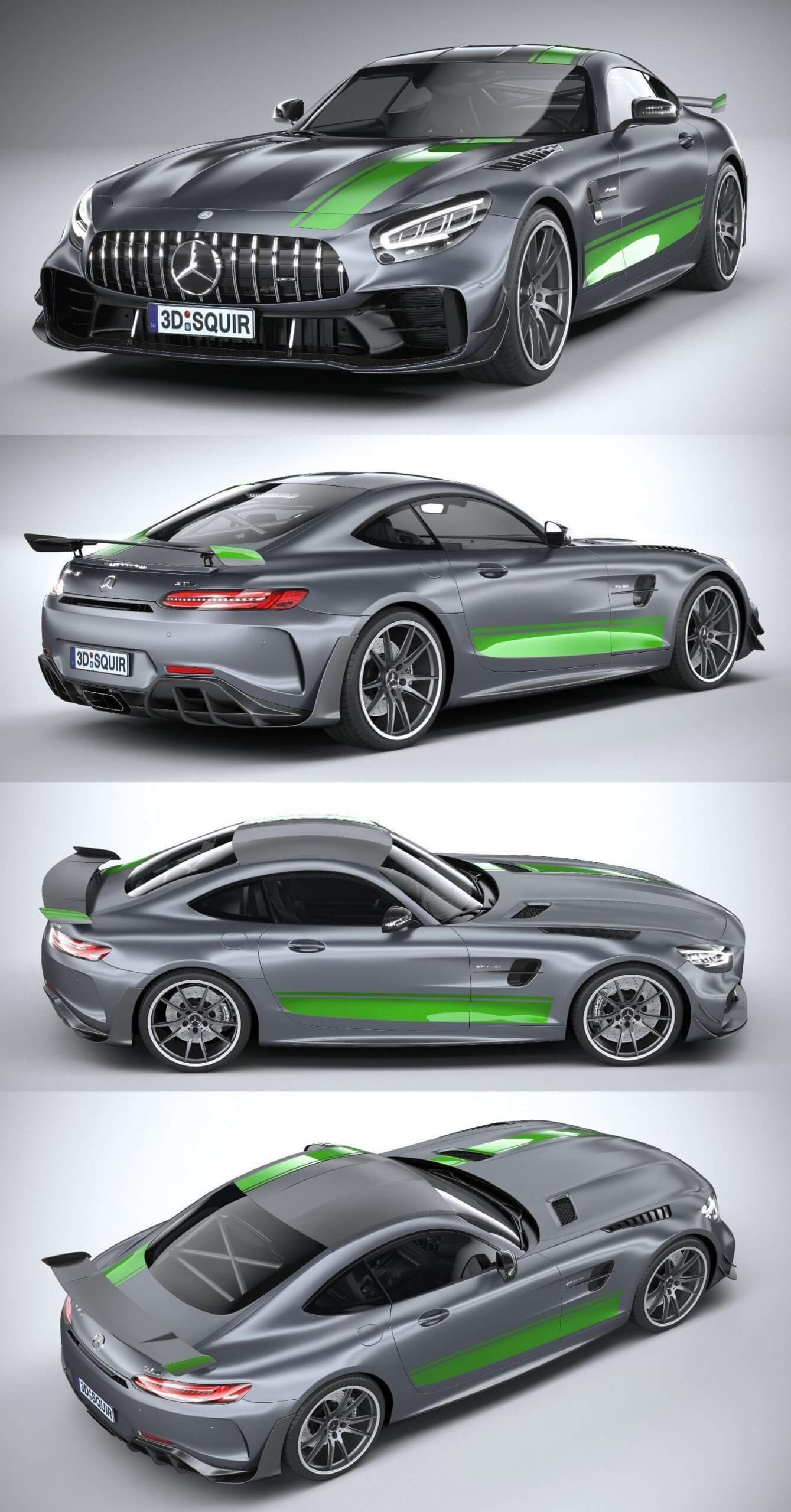 2020奔驰Mercedes-Benz AMG GT-R PRO跑车3D模型（OBJ,FBX,MAX）