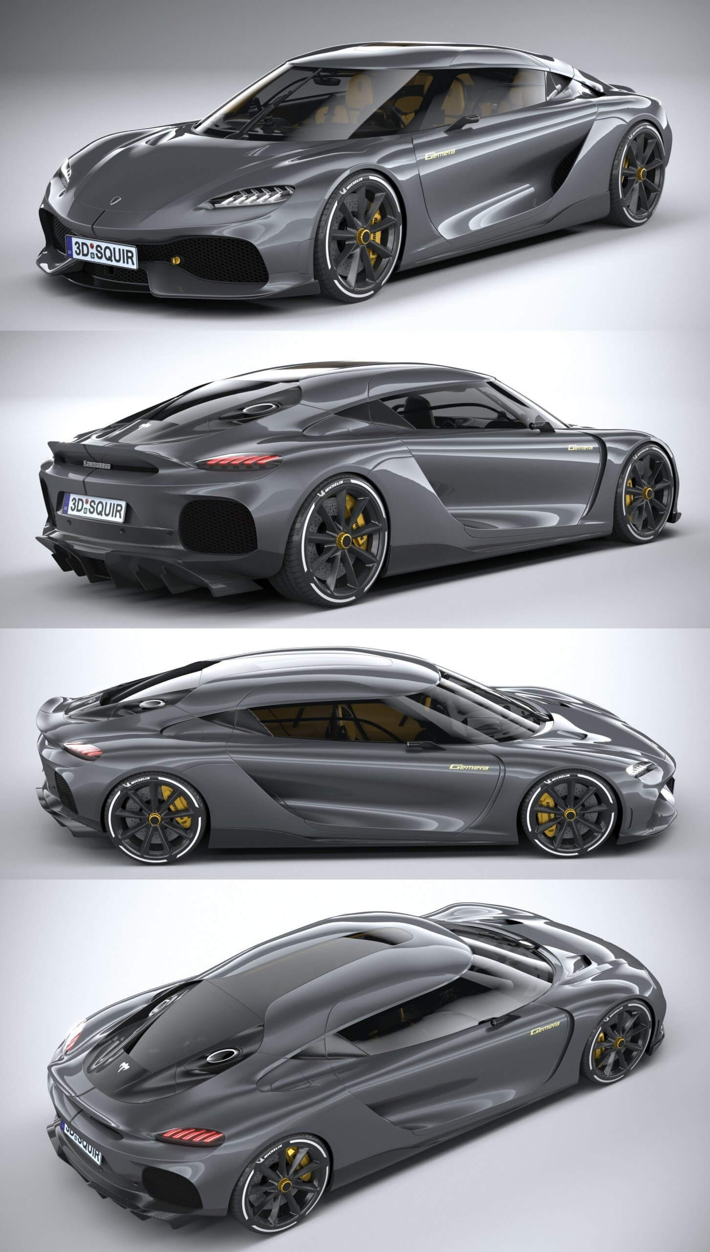 2021科尼赛克Koenigsegg Gemera跑车3D模型（OBJ,FBX,MAX）