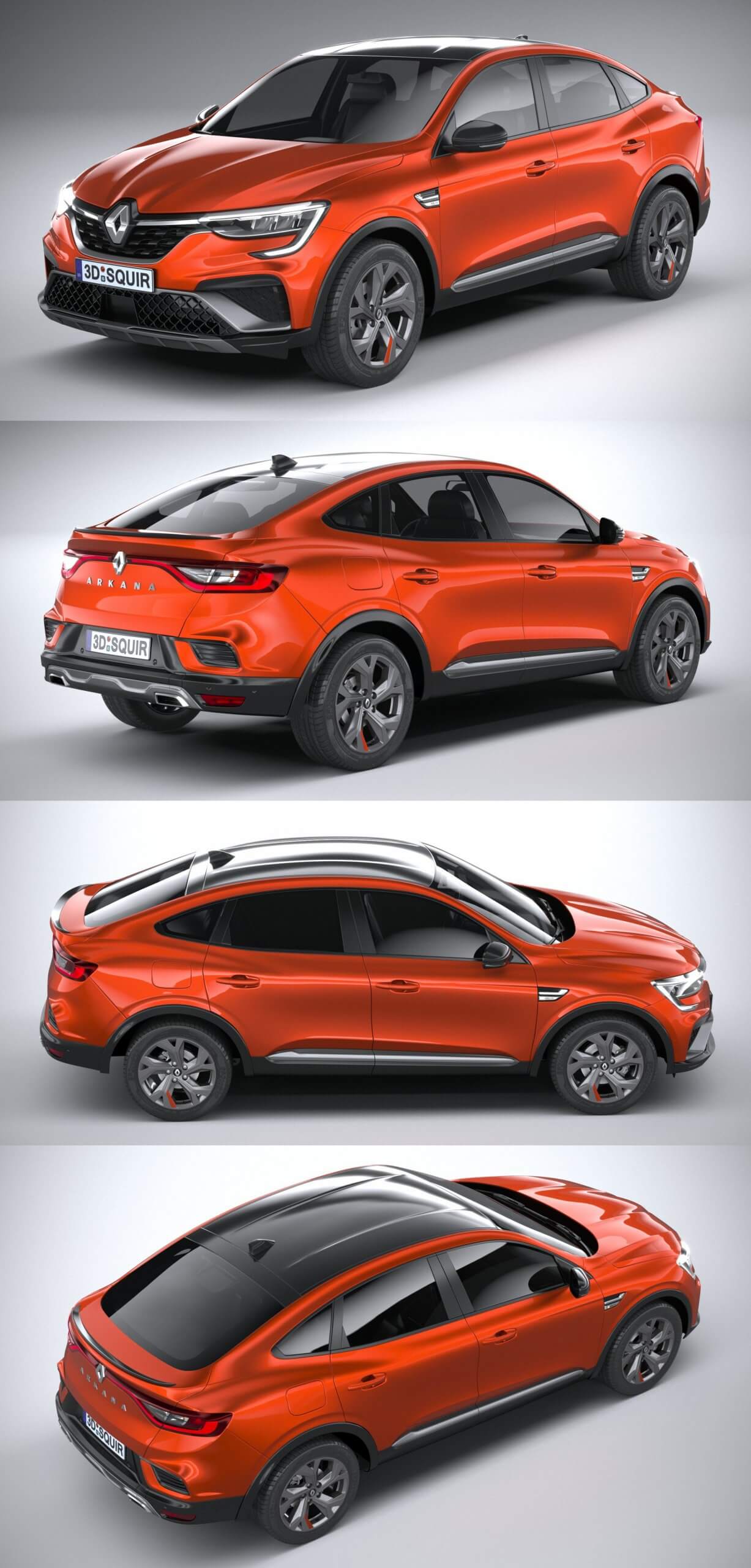 2022雷诺Renault Arkana RS-line汽车3D模型（OBJ,FBX,MAX）