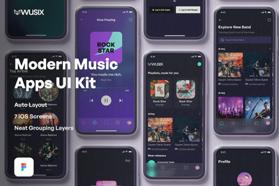 现代音乐应用APP UI KIT (FIG)