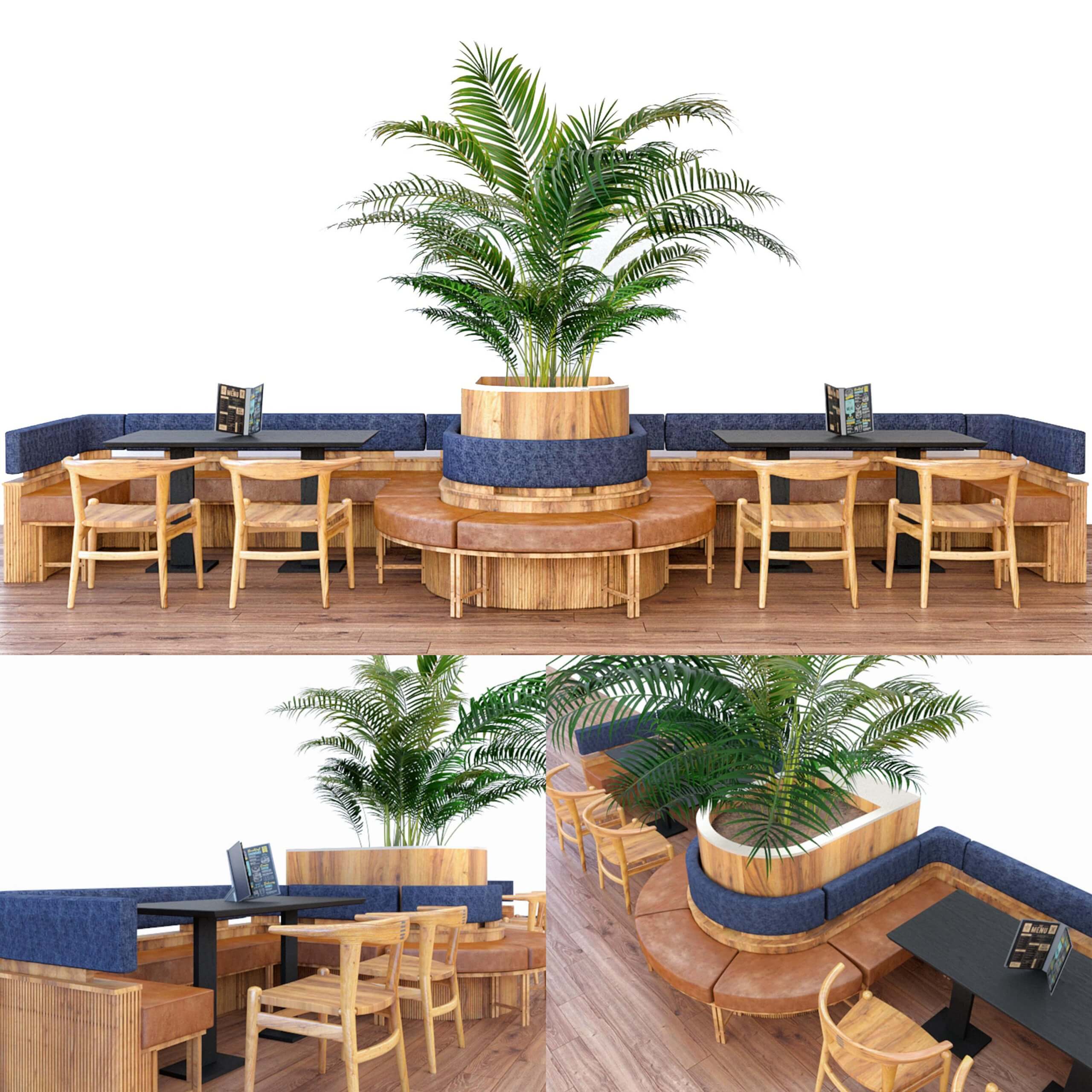 包含绿植的餐馆内部3D模型（FBX,MAX）