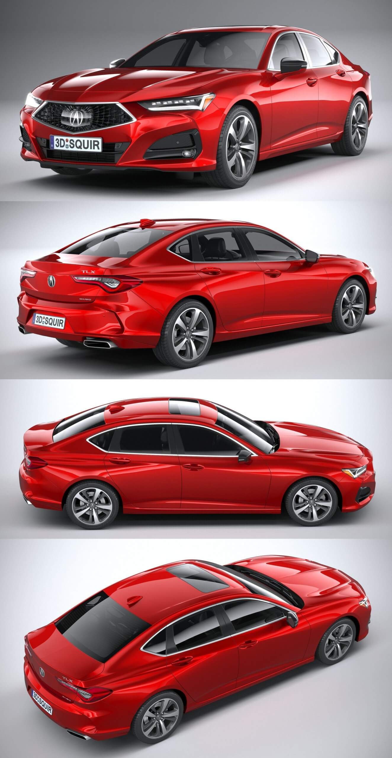 2021讴歌Acura TLX汽车3D模型（OBJ,FBX,MAX）