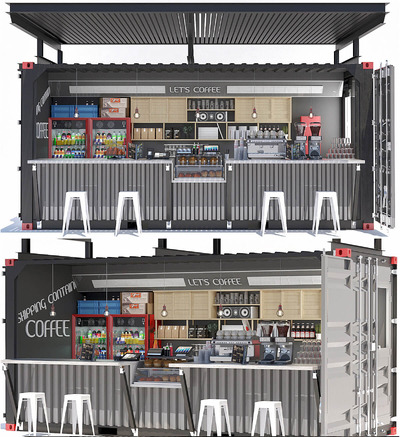 集装箱咖啡店3D模型（FBX,MAX）