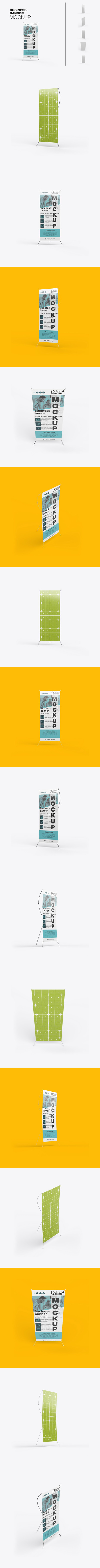 X型易拉宝广告展示样机 (PSD)