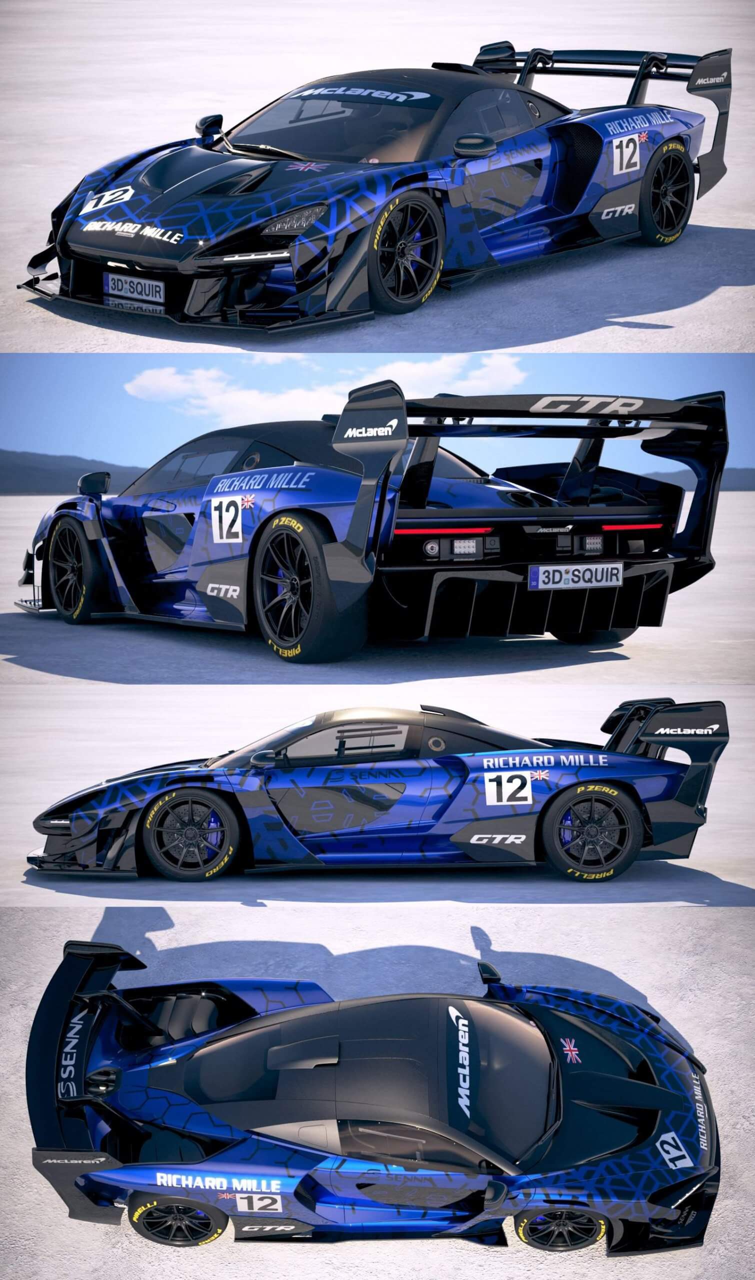 2020迈凯伦塞纳McLaren Senna GTR跑车3D模型（OBJ,FBX,MAX）