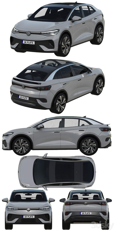 2022大众Volkswagen ID5汽车3D模型（FBX,MAX）