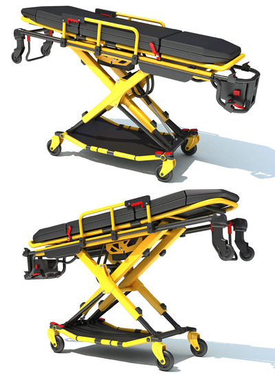 救护车担架车3D模型（OBJ,FBX）