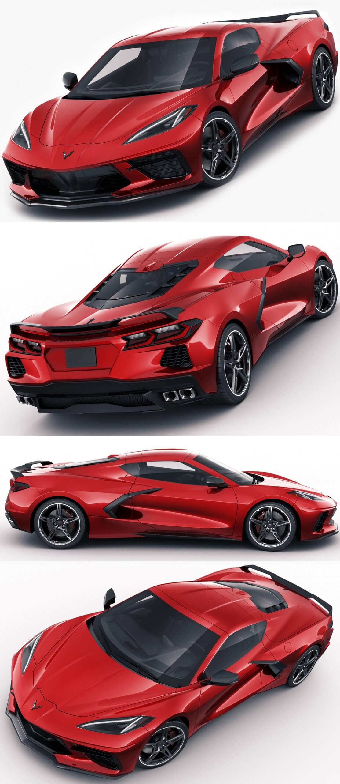 雪佛兰Corvette C8跑车3D模型（OBJ,FBX,MAX）