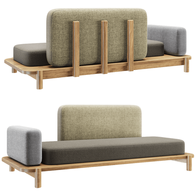 Manual mode Triple布艺沙发床3D模型（OBJ,FBX,MAX）