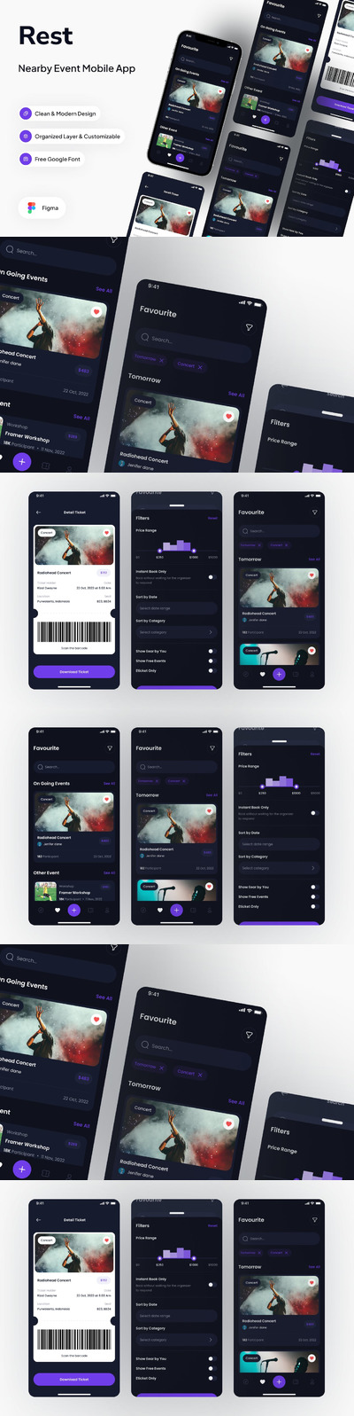 保存的新闻暗模式 App UI Kit