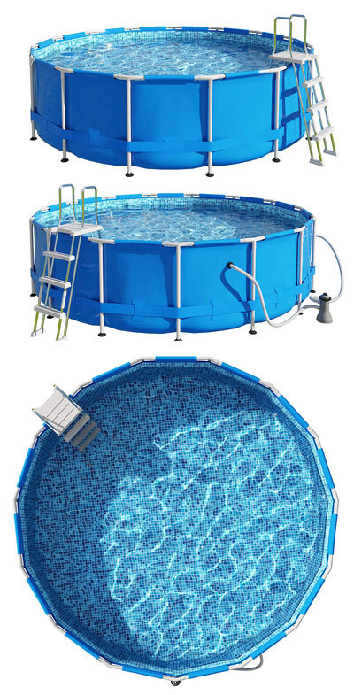 可折叠圆形家用游泳池3D模型（OBJ,FBX,MAX）