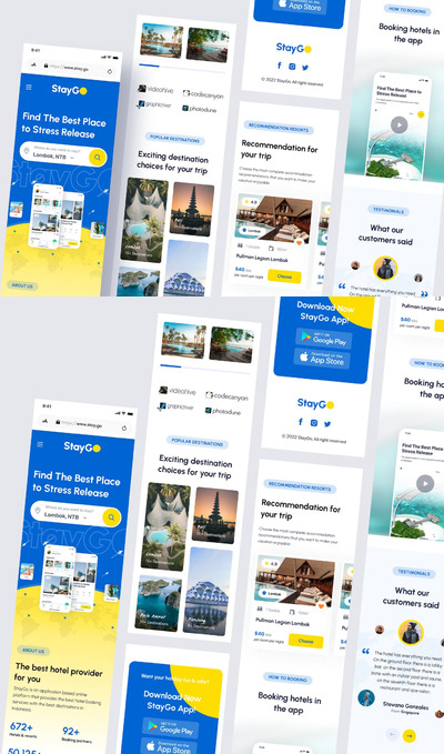 住宿和酒店预订响应式网页UI模版