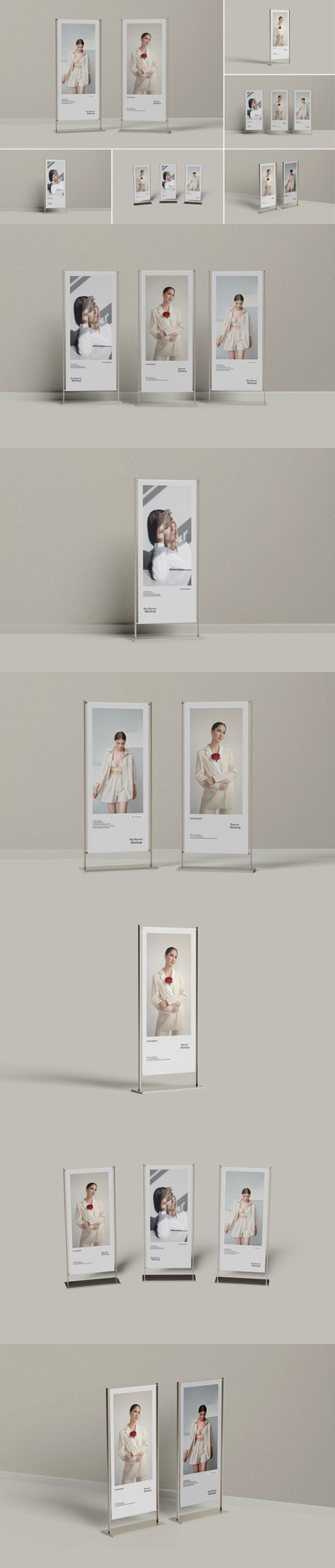 易拉宝广告海报样机 (PSD,PDF)