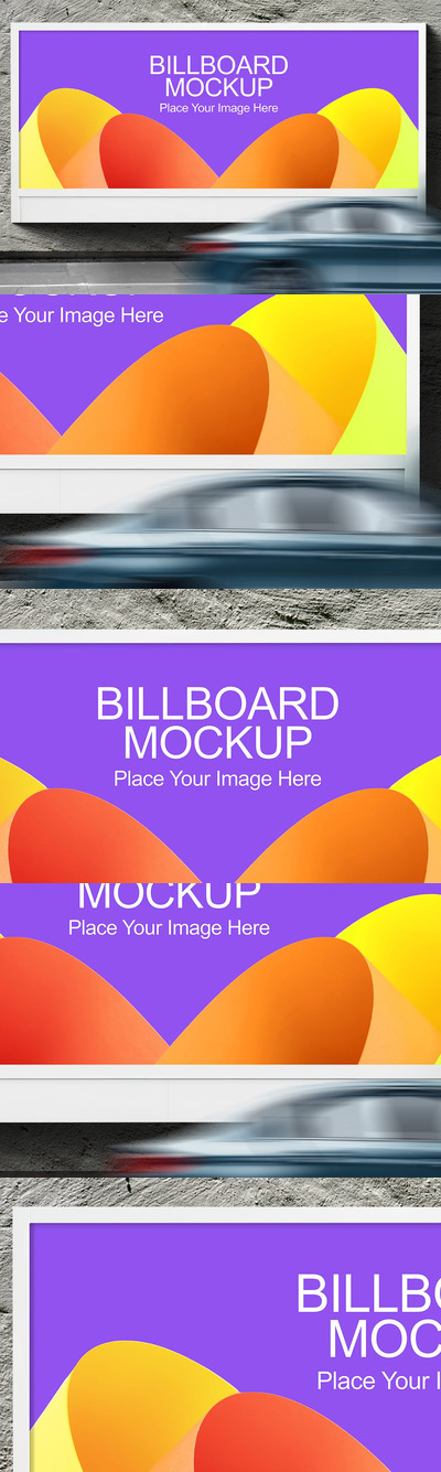 户外街道广告牌海报样机 (PSD)