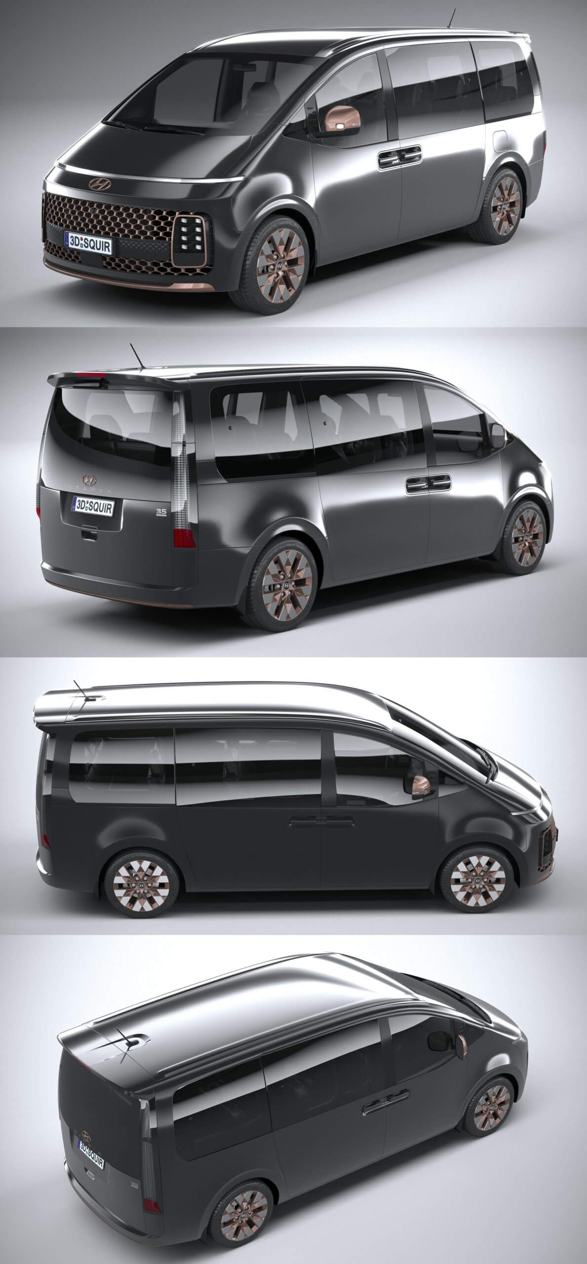 2022现代Hyundai Staria Premium客货车3D模型（OBJ）