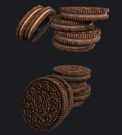 奥利奥饼干low poly 3D模型（OBJ,FBX）