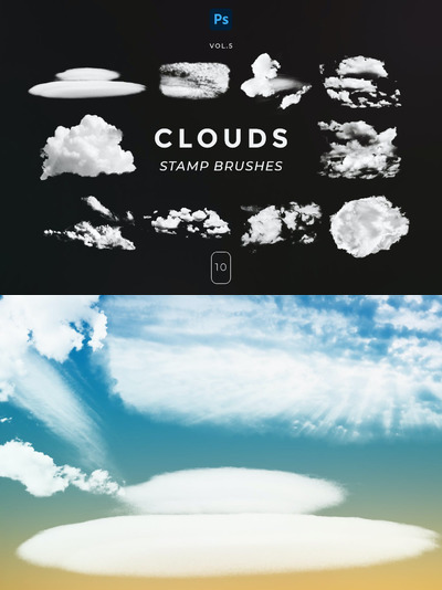 云彩邮票画笔PS笔刷 (ABR)