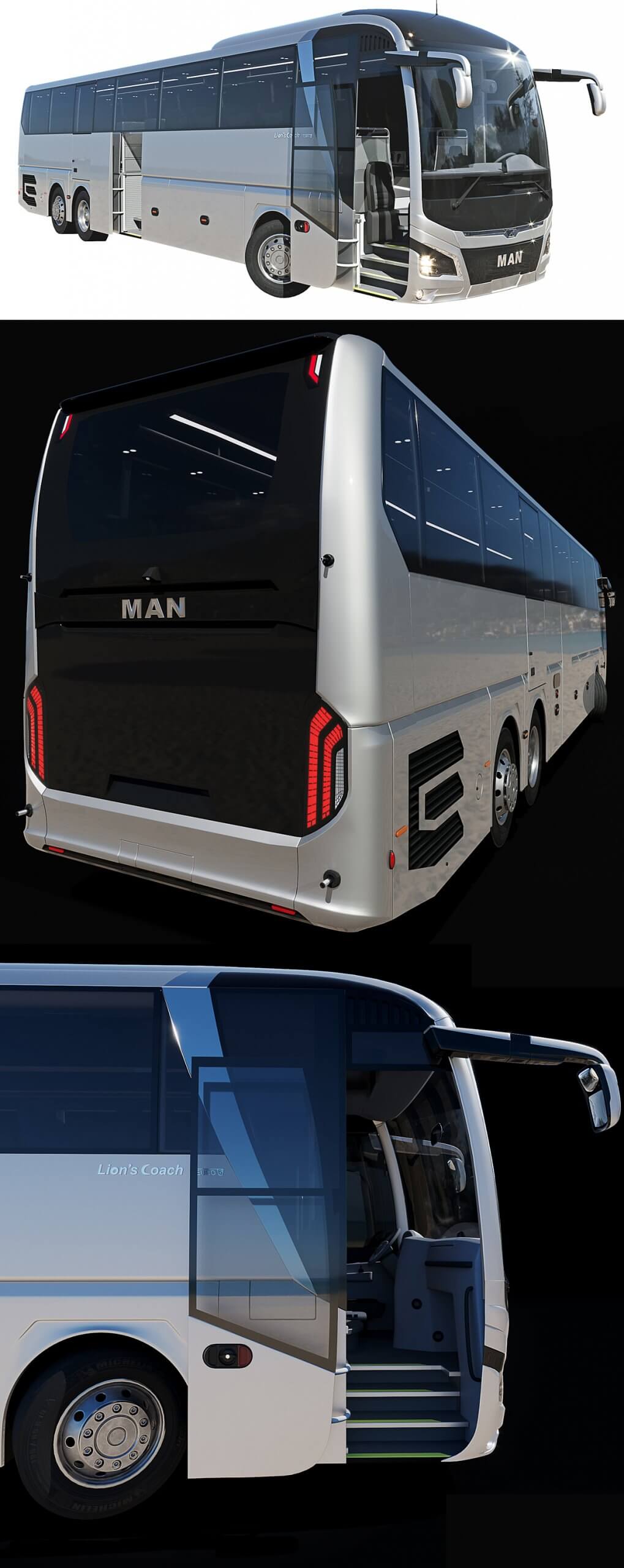 MAN Lion's Coach旅游大巴3D模型（OBJ,FBX,MAX）