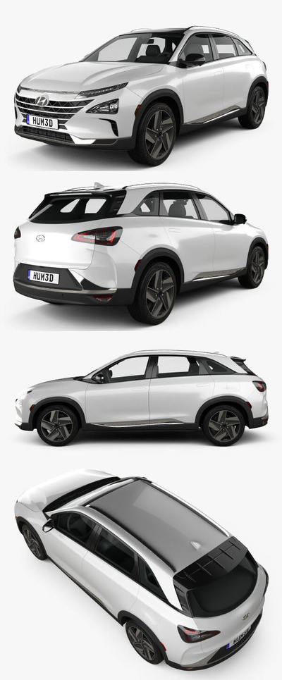 2019现代Hyundai Nexo汽车3D模型（OBJ,FBX,MAX）