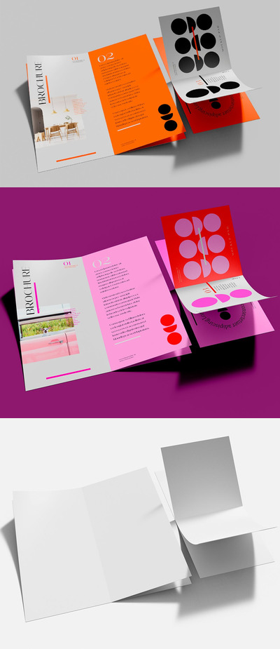 产品广告宣传册设计样机 (PSD)