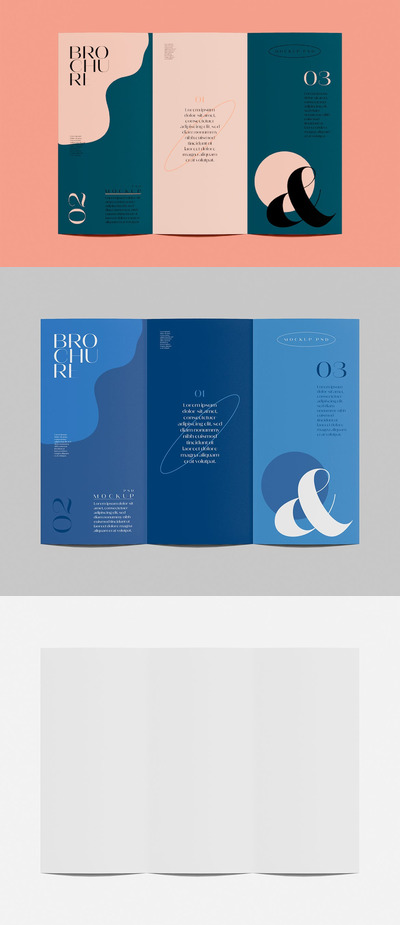 三折页宣传册样机 (PSD)