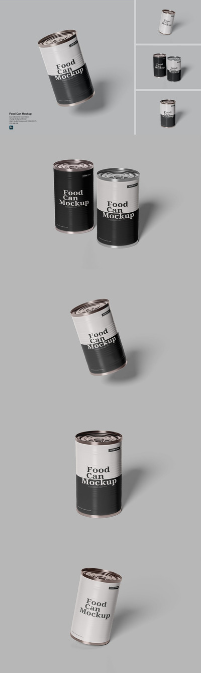 食品罐头包装设计样机 (PDF,PSD)