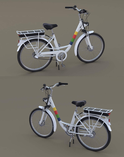 城市电动自行车3D模型（OBJ,FBX）