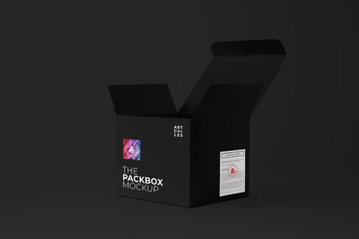 方形产品盒子设计样机 (PSD,PNG,PDF)