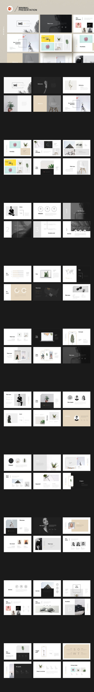 时尚极简ppt演示文稿模板 (PPTX)