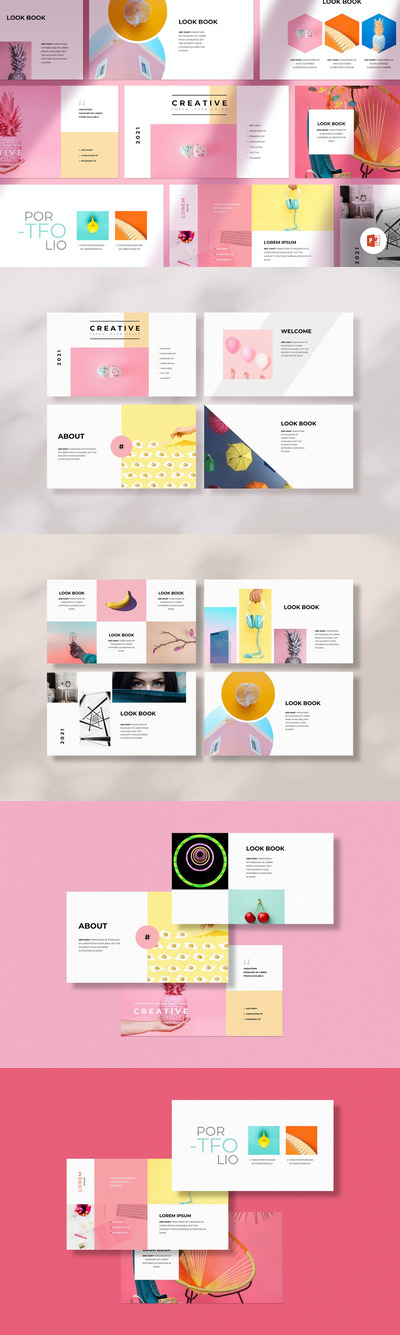 Look-Book样式作品设计展示ppt模板 (PPTX)