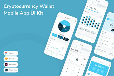 加密货币钱包移动应用APP UI KIT (SKETCH,FIG,XD,PSD)